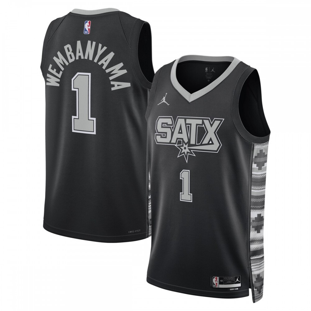 Victor Wembanyama San Antonio Spurs Jordan Brand Unisex Swingman Jersey - Statement Edition - Black-Pro Kit Vault | Brand New 26/27 Sports Jerseys